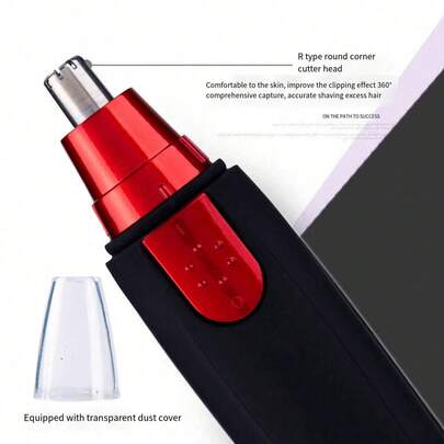 男女通用防水鼻毛修剪器 - 双刀片和静音马达，无痛去除耳毛和面部毛发