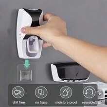 2 Stücke Wandmontierter Zahnbürstenhalter & Zahnpastaspender Set, moderner Stil Zahnbürsten Organizer, hält 5 Zahnpastatuben, robuster Kunststoff, praktische Aufbewahrung, Badezimmer Zubehör