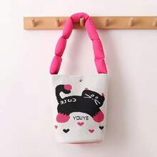 Women Shoulder Bags - 白色卡通紅腳貓咪 - 查看 5