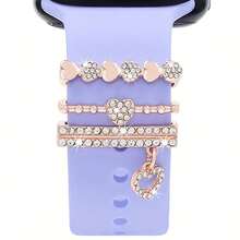 一套全新闪亮水晶合金表带挂饰 - 适用于 手表 - 兼容 38mm、40mm、41mm、42mm、44mm、45mm 尺寸 - 时尚的愿望成真配饰 - 彩色 - 查看 9