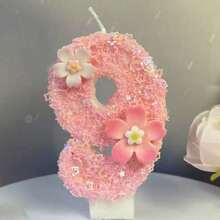 1pc Birthday Candle Numbers, 0-9 Numeric Candle, Romantic Party Favorite Digit Candle Cake Decor, Holiday Anniversary Party Cake Number Candle, Glitter Digit,Wedding