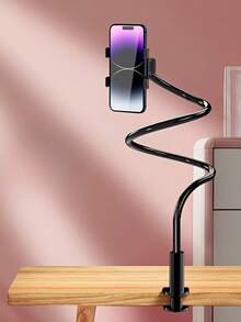 Universal 360° Rotating Phone Holder With Soft Goose Neck, Dual Clips, And Spiral Base – Multi-Functional Stand For Live Streaming, Car Mounting, Bedside Use, Outdoor Activities, And More, Perfect For Slouchy Nightstands & 12 Scene Needs - White - View 8