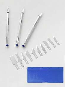 13pcs/Set Stainless Steel Engraving & Crafting Knife Set, Durable, Precision Blades For Professional And Hobbyist Use, For Pumpkin Carving, DIY, Art, Cutting, Stencil