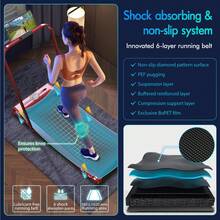 BLACK LORD Treadmill Walking Pad Gym Fitness Foldable - Red - View 6