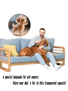 1 件透明狗毛收纳挂饰 - 扭蛋胶囊设计，小狗造型 | 男女通用宠物纪念配件，可作为钥匙扣和包包吊坠日常使用 | 适合返校、万圣节、圣诞节、情人节等场合的独特礼物，汽车配件，可爱哥特风 Y2k 万圣节配饰，教师节礼物创意