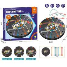 Twisted Rope Puzzle Game Rope Knots,Brain Teaser Fine Motor Skills String Solution Central Lacing,Untangle Stack Puzzle Sorting Board Game