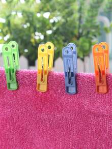 Multi-Purpose Windproof Clothespin With Rope, Suitable For Hanging Towels, Socks, Clothes - Plastic, Stainless Steel, Natural Bamboo Clothespins - Multicolor - View 2