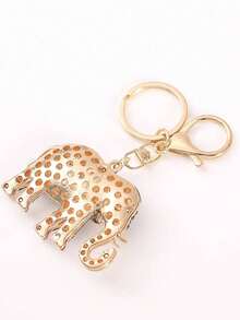 1pc Multi-Color Elephant Faux Crystal Rhinestone Zinc Alloy Animal Series Keychain Graduation Gift Backpack Decor Keychain For Bag Car Accessories For Women - Black - View 3