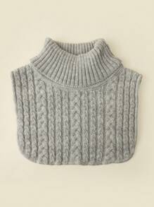 1pc Kids Pullover Scarf With Heart, Pentagram, Twist Pattern, Warm & Soft For Daily Use - Multicolor - View 12