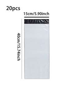 10/20/30/40/50个装耐用白色快递袋 - 加厚、防水、防撕裂塑料邮寄袋，粘合牢固，适用于服装包装和小企业运输