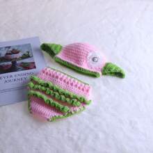 3件套绿色手工针织新生儿摄影道具婴儿服装套装，男孩女孩节日服装婴儿洗礼复活节礼物，适合女孩/男孩 - 彩色 - 查看 10