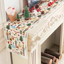 Christmas Nutcracker Table Runner Dresser Scarf Table Decor Reusable Farmhouse Winter Xmas Kitchen Dining Table Runner Christmas Decorations
