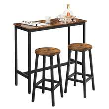 Bar Table And Chairs Set, Kitchen Bar Table With Bar Stools Set Of 2, Dining Table Set, Industrial Steel Frame, Rustic Brown And Black - Rust Brown - View 8