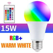 25W RGB LED 灯泡带遥控器，彩色室内 220V/110V 多色变色可调光嵌入式吊灯灯泡 5W RGBW 冷白/RGBWW 暖白 10W 智能电竞室卧室床头圣诞节万圣节节日礼物夜间装饰照明 15W 动态 4 种模式 15 种颜色派对酒吧聚光灯 20W 可调亮度客厅背光壁灯氛围灯 - RGB Bulb-with 24key Remote(E27/E26) - 查看 16