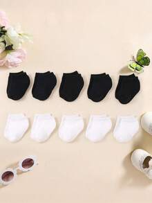 10 par ciepłych, krótkich skarpetek dla niemowląt na jesień i zimę, grube skarpetki frotte dla noworodków, urocze, jednokolorowe skarpetki dla maluchów. Proste i swobodne, termiczne skarpetki dla niemowląt, skarpetki zimowe.