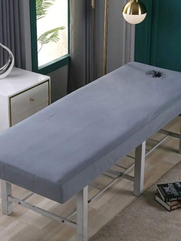 1/2PCS Massage Bed Cover Sheet Suit, Single Color Microfiber Beauty Bed Towel With Face Hole, Soft Comfortable Washable Spa Massage Lacquer, Suitable For Salons And Therapists