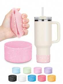 Compatible With Stanley Cup Accessories 1pc Silicone Tumbler Sleeve, Anti-Scratch And Dented Protective Cover , For 40oz & 30oz & 20oz Tumbler Travel Mugs, Protective Bling Silicone Boot Sleeve , Durable Protective Cover For Sports & Outdoor Activities, For Cup Black Pink Red Blue Purple Transparent Green - Multicolor - View 14