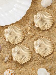 2pcs Ocean Series Metal Starfish, Shell Hair Clips For Women, Bangs, Side Hair Decor, Casual Beach Daily Accessories, Suitable For All Seasons Claw Clips Hair Claws Hair Barrettes, Best Friend Gifts, Hair Accerssories