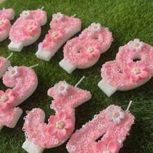 1pc Birthday Candle Numbers, 0-9 Numeric Candle, Romantic Party Favorite Digit Candle Cake Decor, Holiday Anniversary Party Cake Number Candle, Glitter Digit,Wedding