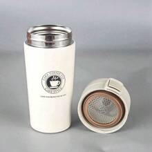 1 pièce Tasse à café en acier inoxydable de 380 ml/12,8 oz avec couvercle rebondissant, double couche étanche, convient pour la voiture, le bureau, le café américain, le jus, les boissons chaudes et froides pendant des heures