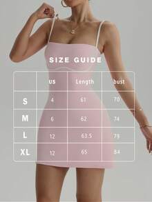 FWH AthleticGirlyStyle StudyToSport 基本款弹力可调节细肩带+隐形侧缝口袋，防下蹲，适合体育课、学校到健身房穿着，多功能口袋，适合瑜伽/跑步，校园时尚运动连衣裙 - 粉色 - 查看 4