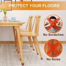 Floor Protection Ultimate Solution:24-Pack Dual-Material Chair Leg Pads - Soft Felt And Non-Slip Silicone Protectors For Hardwood/Tile/Laminate Floors - Scratch Prevention, Noise Reduction & Enhanced Furniture Mobility
