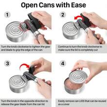 Manual Can Opener With Safe Side Cut And Smooth Edge Durable Sharp Blade EffortSaving Knob And Comfortable NonSlip Handle Green - 棕色 - 查看 6