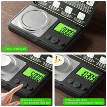FODWET 4pcs High Precision 0.001g Pocket Scale, Gold Scale, Grain Scale, Electronic Mechanical Scale, One Piece Peeling, Built-In Weight Calibration Function, Science And Education Industrial Scale, 7 Unit Conversion, Counting Function (Without Battery)