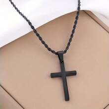 Vintage Gothic Pendant Cross Necklace Cool Street Style Punk Jewelry For Men Women Black Chain Accessories On The Neck Gift - 叉 - 查看 12