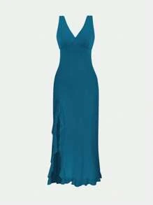 Nuevo vestido de fiesta ajustado con volantes, de verano, versátil y elegante, al estilo europeo y americano