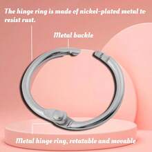 25mm / 38mm Anillos de carpeta de hojas sueltas de 20 piezas, anillo de metal con bisagras Carpeta de libros Anillos de llave dividida Álbum de recortes Álbum de hojas sueltas Clip.3 tamaños disponibles(25mm) - 38 mm - Ver 2