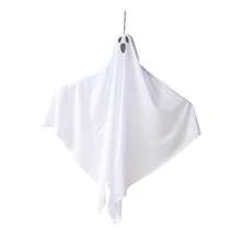 Ornament suspendat cu fantomă pentru decor de Halloween, recuzită de aranjament exclusiv pentru locații transfrontaliere, decor suspendat cu groază, fantomă mică suspendată albă