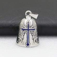 1pc Motorcycle Bell Guardian Angel Cross Charm Lucky Bell