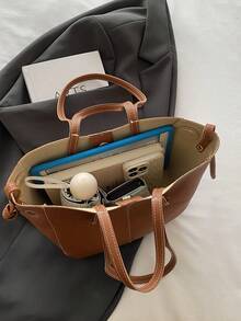 Nueva bolsa de hombro versátil de unicolor de lujo para mujer