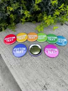 1 pieza/2 piezas/5 piezas/10 piezas Botones de insignia personalizados con foto y texto - Se pueden usar para banquetes, fiestas de cumpleaños, suministros de costura y tejido DIY, insignias para mochilas, insignias de ropa, emblemas universitarios, insignias conmemorativas de bodas, insignias de viaje del Día de San Valentín, insignias conmemorativas, insignias de graduación, fotos personalizables, logotipos, texto de imagen