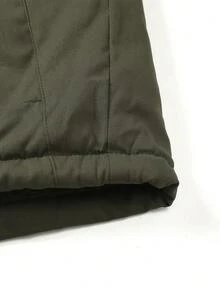 Men's Thermal Lined Warm Padded Coat, Detachable Hood, Long Padded Jacket, Fashionable Outerwear For Autumn/Winter