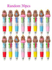 6/12/24/30pcs Capybara Pens, 4-In-1 Multi-Color Ballpoint Pens, Birthday Gifts, Prizes, Party Favors (Random) - Multicolor - View 9
