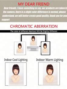 合成刘海自然额头假发棕黑色刘海夹式假发女连体真人卡通刘海隐形假发 - 彩色 - 查看 7