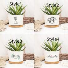 Custom Wedding Gifts,Couple's Name Plant Pot, Anniversary Gifts, Flower Pot For Couple, Engagement Gifts,Gifts For Mom/Wife/Woman Birthday Graduation - White - View 8