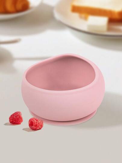 1pc Silicone Bowl With Suction Cup, Baby Feeding Bowl, Children's Plate, Soft Silicone Material, Baby Silicone Tableware, Toddler Dinnerware, Practical First Stage Feeding Bowl, Baby Gift