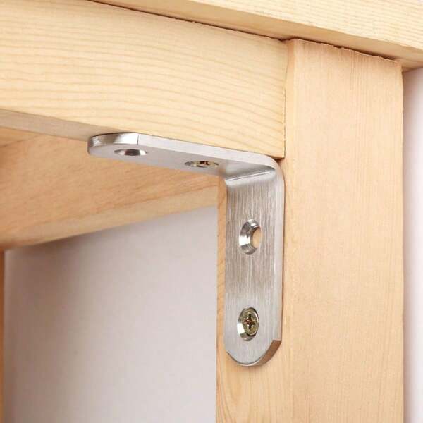 Stainless Steel Angle Brackets, Thickened L-Shaped 90 Degree Shelf Brackets, Hardware Connectors For Tables, Chairs, Furniture