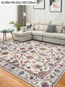 1 块复古宫廷风格地毯，超柔软短毛绒涤纶花卉波西米亚几何图案矩形印花地毯，防滑可洗舒适家用地毯，适用于客厅、卧室、走廊、家居装饰 - 彩色 - 查看 13