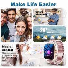 MixtataDi Smartwatch, Multi-Functional Sports Smartwatch, Wireless Calls/Wireless Music, SMS Reminder, Sedentary Reminder And Customizable Dial Wallpaper And Multiple Sports Modes. Compatible With Android And IOS Phones.Unisex - 銀色-雙錶帶 - 查看 4