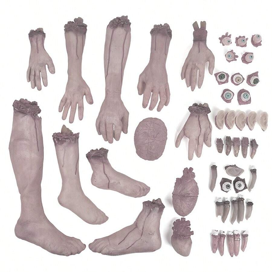 万圣节恶作剧逼真手道具，布制假手骷髅手道具带血腥假肢，搞笑恶作剧表演道具