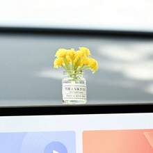 6件/9件/4件/套，3件/套，或1件[随机款式]可爱花瓶套装桌面装饰，减压小雕像配件，迷你桌面装饰，电脑显示器，办公空间，用于学校用品，返校