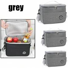 1pc Double Layer Insulated Lunch Bag, Large Capacity Lunch Box Leakproof Durable Cooler Tote Bag With Adjustable Shoulder Strap For Work Office Picnic Travel