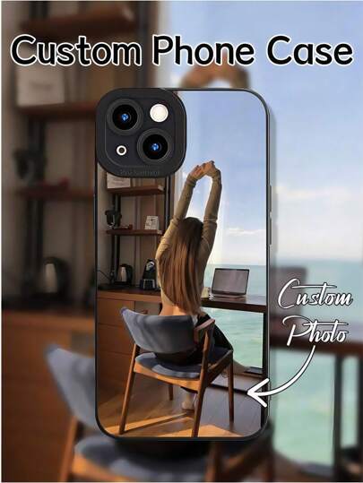 Customized Blue Angel Cat Eye TPU Phone Case With Photo Print, Shockproof Protective Cover, Compatible With Apple 16/15/14/13/12/11/Plus/Pro/Pro Max, Redmi, OPPO. It Is Clear, Fashionable, Colorful, Cute, And Minimalist, Making It The Perfect Match For Your Phone. It Is A Unique, Personalized Gift Suitable For Holidays, Anniversaries, Birthdays, And As A Gift For Friends, Boyfriends, Girlfriends, Family, And Mothers.