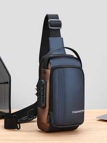 1 件装新款多功能男士胸包、运动/骑行单肩斜挎包带锁