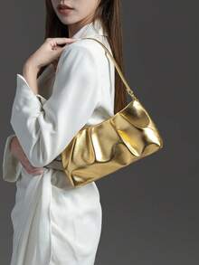 Dancing Engine Purses And Handbag Luxury Designer Shoulder Bags Pu Leather Evening Clutch Bag Purse Women's Bag - Gold - View 3