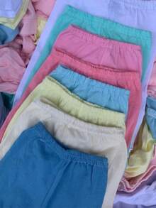 Kit 6 Basic Baby Pants Without Foot, Cotton, Assorted Colors - 女孩們 - 查看 5